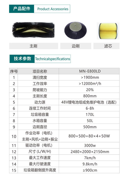 新型全封闭自卸式巴楚扫地机MN-E800LD